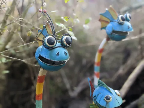 lustige Figuren Deko für den Garten - lustige Fische