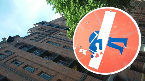 Verkehrsschild lustig Streetart Hamburg